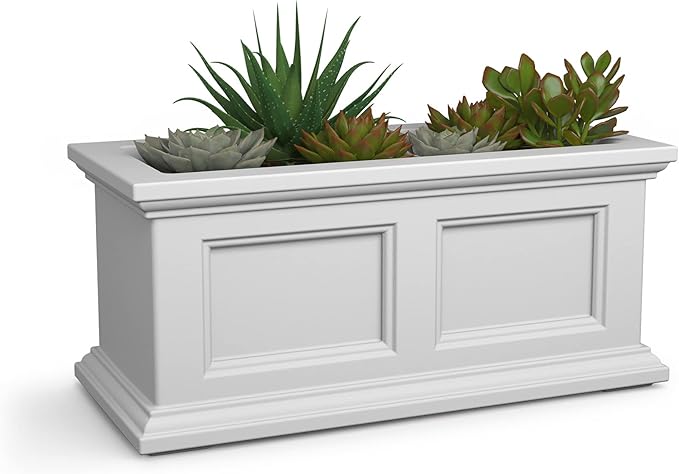 Mayne Fairfield 2-Foot Window Box – Self-Watering, Weather-Resistant Planter for Flowers – Durable Design for Outdoor Use, Perfect for Windows