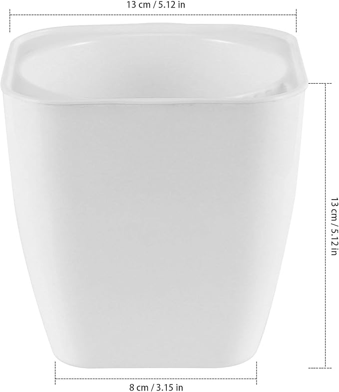 5 Inches Self Watering Planter, 10 Pack Plastic Self Watering Pots with 10 Wick Ropes, Wicking Flower Pots for Violets, Ocean Spider Plant, Orchid, Plants, Flowers, White