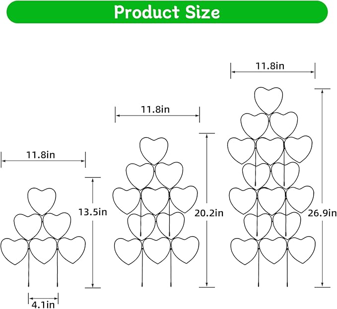Trellis for Climbing Plants Indoor, Stackable Garden Trellis for Potted Plants, Small House Plant Trellis for Vine Ivy Flower Plant Support Outdoor DIY Metal Trellis 3 Pack, Black