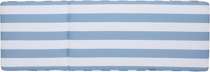 SAFAVIEH Outdoor Patio Furniture Collection - Gillian Heather Tan Rope Daybed, Baby Blue Stripe Cushion, Coastal Sunlounger, Fully Assembled (PAT7527U)
