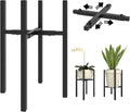Adjustable Plant Stand Indoor Outdoor, Metal Plant Stand 9 to 15 Inches, Mid Century Modern Floor Flower Pots Stand, Plant Holder for Home Garden Decor Load Bearing 160 LB Black