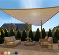 GORILLA GRIP Heavy Duty Sun Shade, UV Protection Fade Tear and Rust Resistant Rectangle Sunshade Canopy, Curved Edges Blocks Sunlight, Breathable Sail, Outdoor Patio, Lawn Garden, 12x12x12, Sand