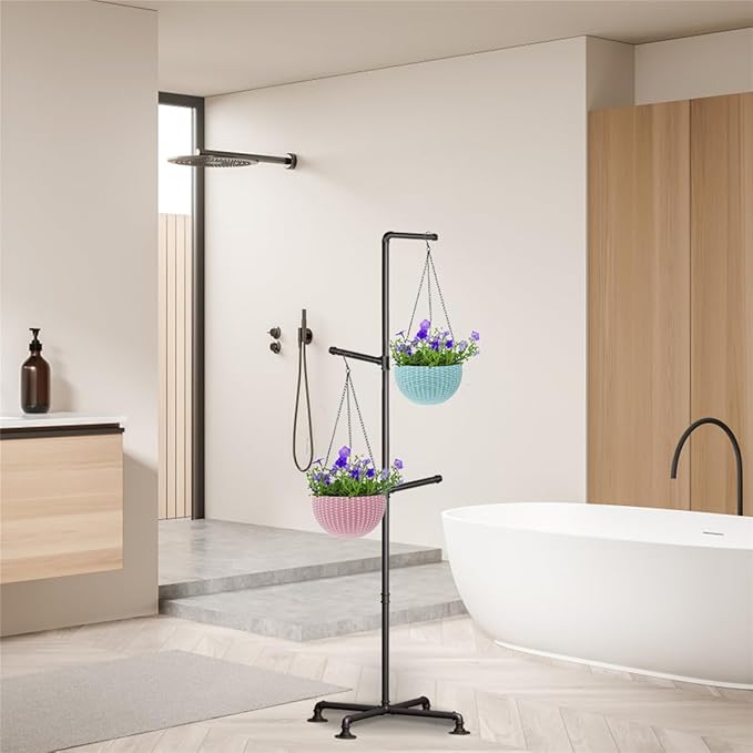 Plant Hanger Indoor,Corner Hanging Plant Stand,Heavy Duty Metal Hanging Plant Holder for Indoor Plants,Living Room,Balcony,Bedroom,Garden
