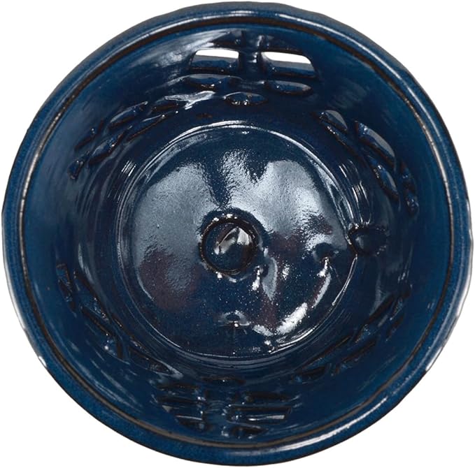 W&W Orchid Pot with Holes and Saucer for Repotting, Blue, 5.5 Inch