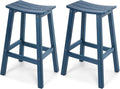 Stoog All-Weather Bar Stools Set of 2, 28" Height Outdoor Bar Stools with 400 lbs Weight Capacity, Low Maintenance, for Patio, Deck, Kitchen Counter, and Garden, Blue