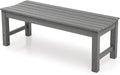 Stoog Outdoor Bench, 2-Person Outdoor Poly Lumber Backless Bench, Weatherproof Garden Bench, Never Rot or Fade, Suit for Church, Backyard, Porch and Park, Grey