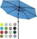 Tempera Patio Market Outdoor Table Umbrella with Auto Tilt and Crank, Large Sun Umbrella with Sturdy Pole & Fade Resistant Canopy, Easy to Set