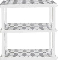 Oskar Heavy Duty Plastic Storage Shelves- for Garage, Kitchen, Bathroom Basement Kids Room, Stackable 3-Tier White, Organizer Rack for Books Shoes, Toys, Pantry, Cleaning and Closet Organization