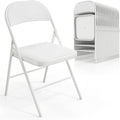 VINGLI 20 Pack Folding Chairs with Padded Seats, Metal Frame with Pu Leather Seat & Back, Capacity 350 lbs, White