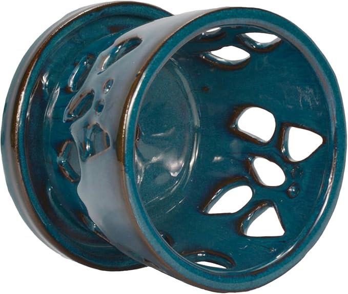 W&W Orchid Pot with Holes and Saucer for Repotting, Teal, 5 Inch