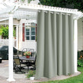 RYB HOME Outdoor Curtains for Patio Waterproof Block Sunlight Thermal Insulated Privacy Assured Thick Outside Curtains for Porch, Gazebo, Pergola, W84" x L84", Sea Green, 1 Panel