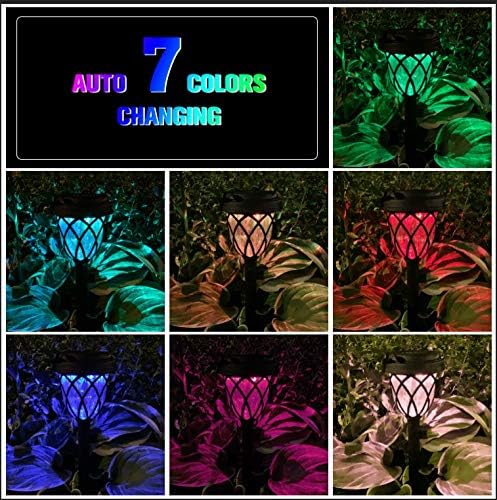 EXCMARK 10 Pack Color Changing Solar Lights Outdoor Decorative for Garden Pathway Walkway, Solar Outdoor Decorations for Patio Garden Christmas.