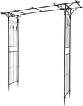 VINGLI Garden Arbor, Arch Archway for Wedding Ceremony Party, Steel Garden Trellis for Plant Climbing, Christmas Decorations Pergola for Backyard, Lawn (Black)