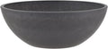 PSW Pot Collection M25DC 10-inch Plastic/Stone/Wood Composite Low Bowl Planter – No Drainage Hole (Drillable), Shallow Indoor/Outer Pot for Succulents, Bonsai, Fairy Gardens, Herbs, Dark Charcoal