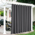 RYB HOME Extra Wide Outdoor Curtains for Patio Waterproof Heavy Duty Thermal Insulated in Summer Full Coverage Privacy for Porch, Cabana & Pool, W150 x L95, Grey, 1 Panel