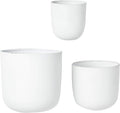 Deco 79 Metal Indoor Outdoor Wall Planter Indoor Outdoor Floating Hanging Planter, Set of 3 Plant Hanger 9", 7", 6"H, White