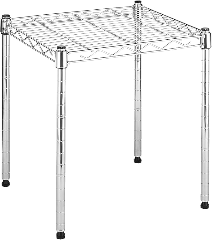Xcity Storage Shelves, 1 Tier Heavy Duty Metal Shelving Unit, 350 LBS Capacity Adjustable Steel Wire Shelf Organizer for Pantry, Kitchen, Garage, 14" D x 14" W x 15" H, Chrome