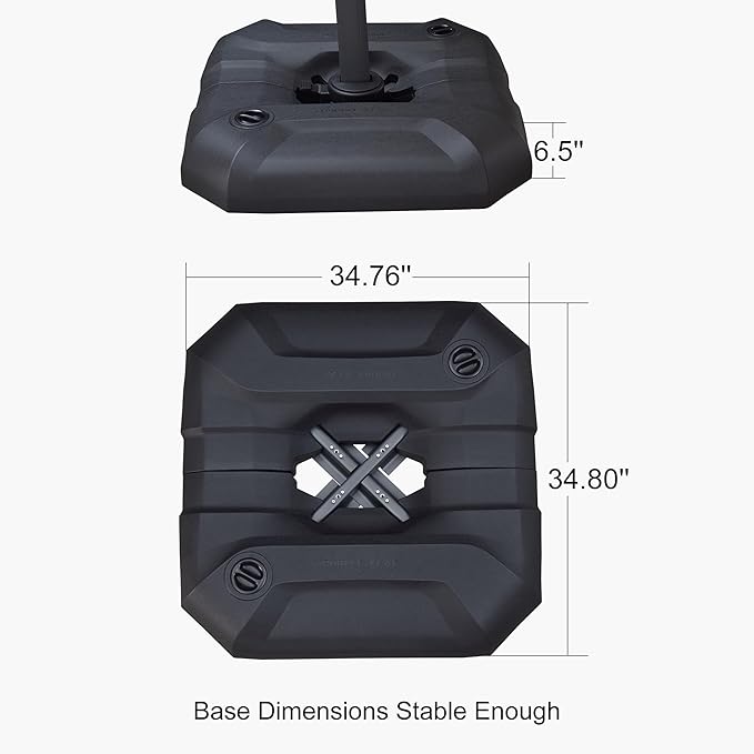 PURPLE LEAF 10 Feet Patio Umbrella with Base Outdoor Cantilever Round Umbrella Aluminum Offset Umbrella with 360-degree Rotation for Garden Deck Pool Patio, Grey