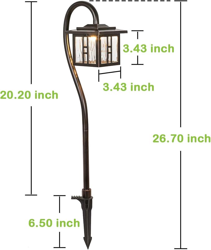 hykolity Low-Voltage Outdoor Integrated LED Landscape Lighting, 3W 185LM 12V-24V Oil-Rubbed Bronze Pathway Light for Yard Lawn, Die-Cast Aluminum Construction, 4-Pack, ETL Listed