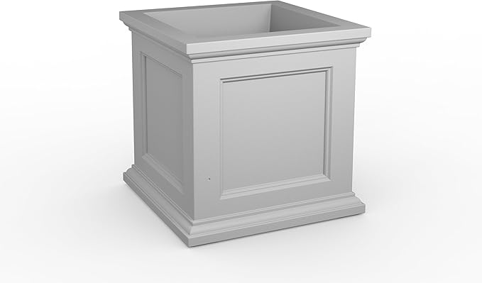 Mayne Fairfield 24-Inch Self Watering Square Planter Box, Weather-Resistant and Durable, Ideal for Indoor and Outdoor Use, Perfect for Patio, Porch, or Entryway