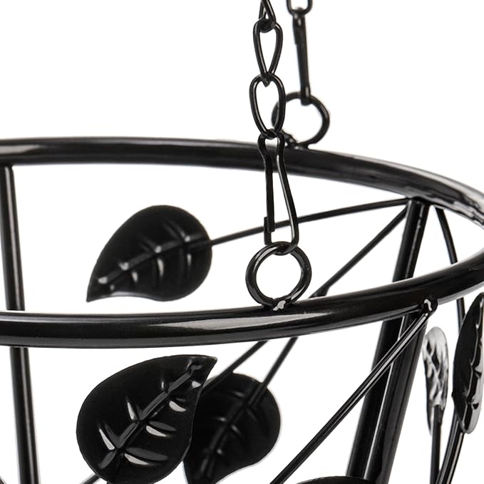 Goaste 2 Pack Metal Plant Hanger, Hanging Plant Holder with Ceiling Hook, Modern Plant Hanging Basket, Decorative Planter Flower Pots Shelf for Indoor Outdoor Use, Home Decor