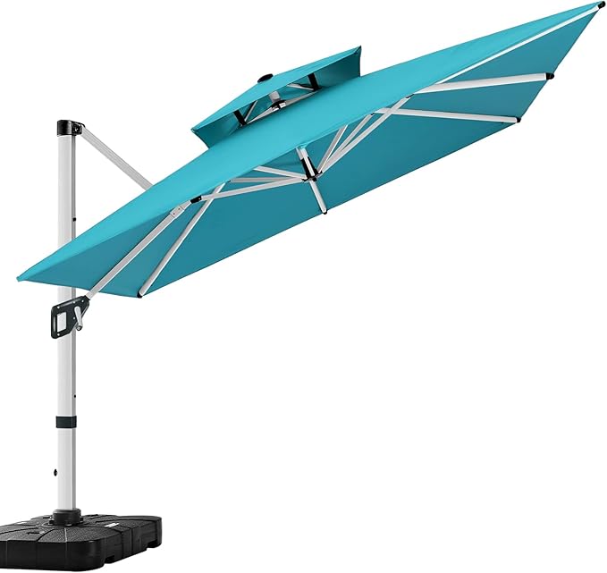 ABCCANOPY Patio Umbrella Cantilever Double Top Outdoor Offset Umbrella with 360° Rotation