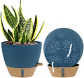 montresor 2 Pack 10 inch Plant Pots, PP Plastic Self Watering Plant Pot with Drainage and Tray for Indoor Outdoor Plants, Water Level Window & Reservoir Flower Pots Outdoor Decorative Planter (Blue)