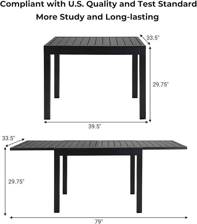 Grand patio 5-Piece Outdoor Dining Set for 4 with 1 Rectangle Expandable Table for 4-6 Person, Metal Woven Wicker Swivel Patio Chairs with Thickened Cushions for Yard, Poolside (Natural)