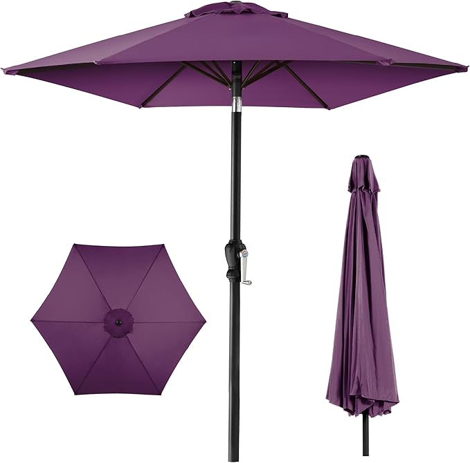 Best Choice Products 10ft Outdoor Table Compatible Steel Polyester Market Patio Umbrella w/Crank and Easy Push Button Tilt
