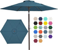 JEAREY 7.5FT Patio Umbrella Outdoor Market Umbrella with 6 Sturdy Ribs, Push Button Tilt/Crank Table Umbrella for Garden, Deck, Backyard and Pool, Lake Blue