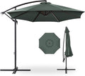 Best Choice Products 10ft Offset Cantilever Hanging Market Patio Umbrella, 8 Sturdy Ribs, Easy Adjustment - Slate