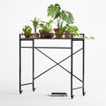 Zhongma 1 Tier Sturdy Metal Plant Stand with Wheels, 40.5x16x40.4 in High, Heavy Duty Succulent Shelf for Home Indoor and Outdoor, 220 LBS Capacity & Heavy Duty Construction