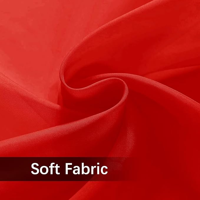 SpaceDresser Waterproof Outdoor Sheer Curtains for Patio - 4 Panels Rod Pocket Indoor Voile Sheer Curtain for Living Room,52W x 108L inch, Red