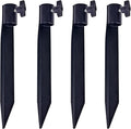 Outdoor Metal Stakes for Ground, Garden Stakes for Lights,Used for Replacement Metal Ground Spike in Live Flame Torches and Solar Lights-6.7 Inch (Black 4 Pack)