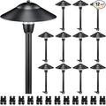 SUNVIE LED Low Voltage Landscape Lights 3W Cast-Aluminum Pathway Lights Low Voltage 12-24V Waterproof Landscape Path Lights 3000K Landscape Lighting for Yard Garden Walkway ETL Listed Cord, 12 Pack