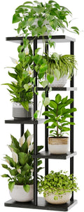 Bamworld Plant Stand Indoor, Corner 5 Tier Metal Plant Shelf for Multiple Plants, Tiered Flower Pot Stands for Patio Garden Balcony Living Room Bedroom, Black