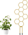 Small Trellis for Potted Plants, 14 Inch Indoor Trellis for Climbing Plants Honeycomb Shape Metal Plant Trellis for Pots Plant Climbing Support for Flower Hoya Pothos Houseplants