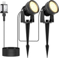 Warm White Spot Lights, Outdoor 3000K LED Spotlights, Outside Landscape Lighting IP65 Waterproof Garden Uplights for Lawn Front Porch Driveway Decorative, 2 Lights