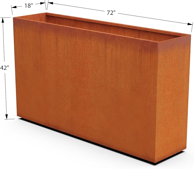 PLANTERCRAFT Corten Steel Planter Rectangle Outdoor Metal Garden Box Heavy Duty | Made in USA | Fully Assembled