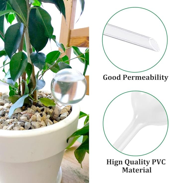 14 Pcs Plant Clear Watering Bulbs,Plastic Automatic Self-Watering Globes,Garden Water Device Watering Bulbs for Plant Flower Indoor Outdoor