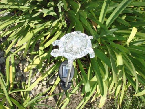 Solar Garden Stake Lights with Color Changing LED or Regular White LED Landscape Path Lights (Set of 2) (Turtle)
