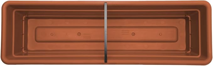 Bloem Dura Cotta Window Box Planter: 30" - Terra Cotta - Large Box with Tray, Weatherproof Resin Box, Removable Tray for Indoor & Outdoor Use, Gardening, 4 Gallon Capacity