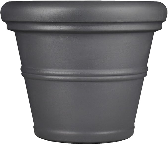 Tusco RR135SL Rolled Rim Planter, 13.5", Slate
