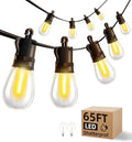 Outdoor String Lights Patio LED Light Outside - 20M 18+1 S14 LED 65ft Porch Lighting IP65 Waterproof