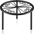 TOSKING Heavy Duty Metal Plant Stand - 9.1-inch Decorative Round Plant Stand, Adjustable Leveling Feet & Rust-Resistant Finish for Indoor/Outdoor Use