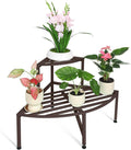Corner Plant Stand Outdoor Metal,2 Tier Heavy Duty Ladder Plant Shelf Indoor for Multiple Plants,37.08" L x 22.83" W x 20.07" H,Coffee
