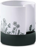 Nihow Self Watering Plant Pot: 8 Inch Ceramic Planter with Drainage Hole & Water Storage Plus for Indoor & Outdoor Plants - Cylinder Round Flower Pot for Succulent/Herbs/Violets - White