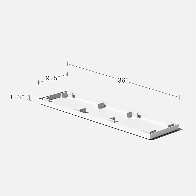 Veradek Midori Long Trough Planter (White, 39 inch - 2 Pack with 2 Saucer Trays)