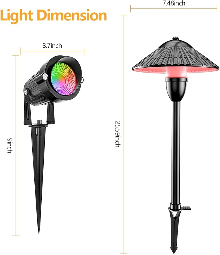 ZUCKEO RGB Color Changing Landscape Lights Low Voltage Pathway Lights 12V 24V Multi-Color LED Landscape Light Kit Waterproof for Yard Garden Path Christmas Decoration(12Pack)