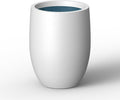 Kante 11.8 Inch Tall Concrete Planter, Large Indoor Outdoor Plant Pot with Drainage, Smooth White Finish with Painted Interior, Ideal for Porch, Home, Garden, Patio